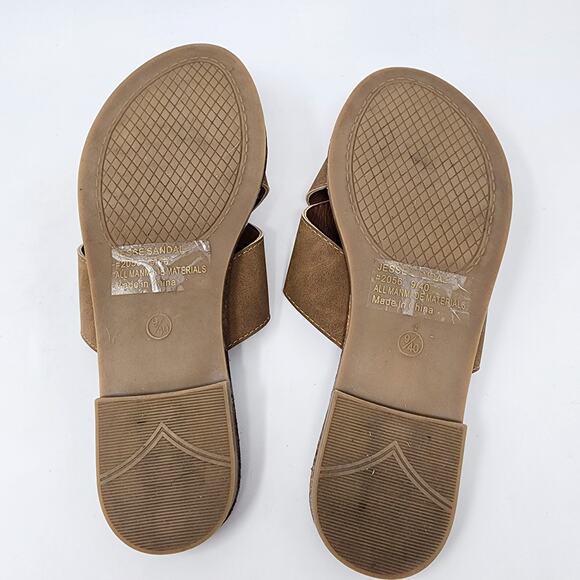 Seven7 Slide Sandals Women 9 Jesse Brown Vegan Leather Cross Strap Padded 2056 - Picture 7 of 8